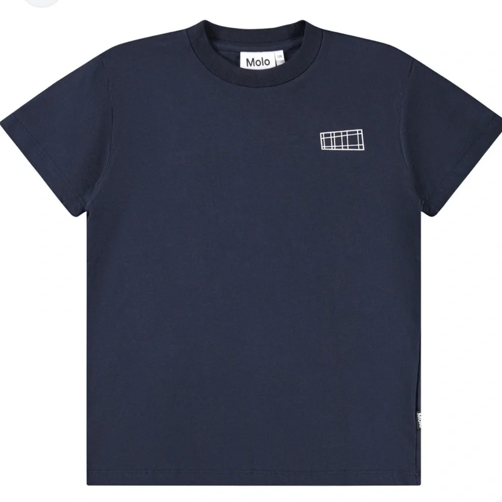 Molo navy blue t shirt unisex organic cotton graphic size 7